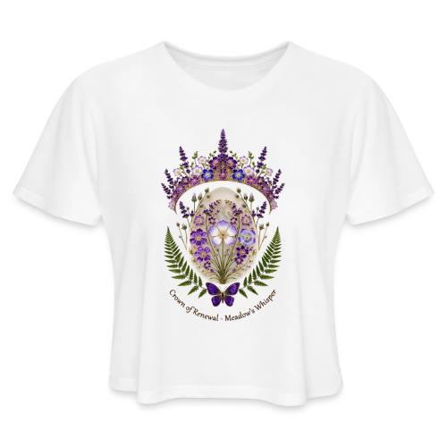 Spring Meadow Crown Tee, Cottagecore Renewal Gift - Women's Cropped T-Shirt