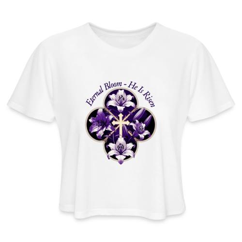 Easter Eternal Bloom Lily Crown T Shirt, Gift - Women's Cropped T-Shirt