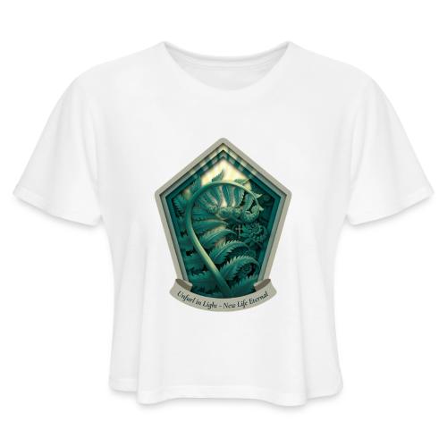 Easter Unfurl in Light Fern T Shirt, Spring Gift - Women's Cropped T-Shirt