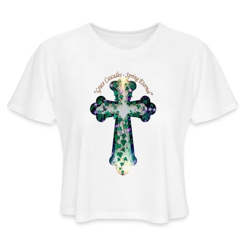 Easter Grace Cascades Eternal T Shirt, Mercy Gift - Women's Cropped T-Shirt