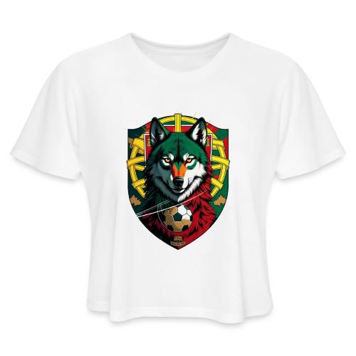 Portugal Iberian Wolf Soccer T Shirt,Football Gift - Women's Cropped T-Shirt