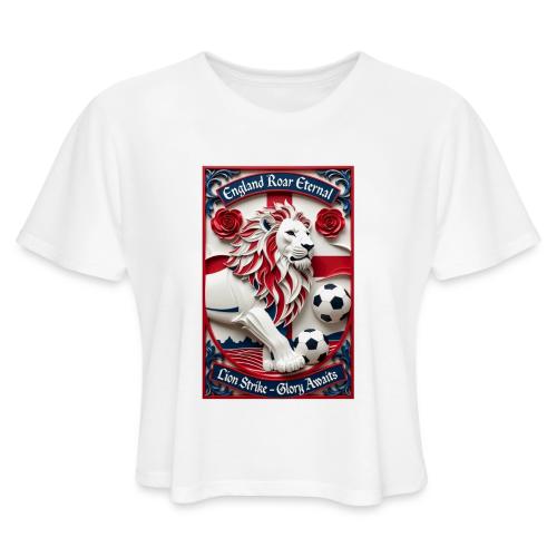 England Lion Soccer T Shirt, Football Pride Gift - Women's Cropped T-Shirt