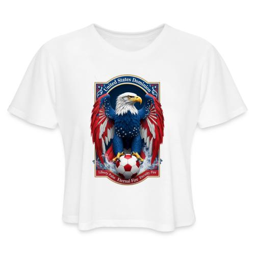 USA Eagle Emblem T Shirt, USA Soccer Pride Gift - Women's Cropped T-Shirt