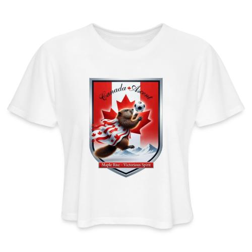 Canada Beaver Ascent T-Shirt, Canadian Pride Gift - Women's Cropped T-Shirt