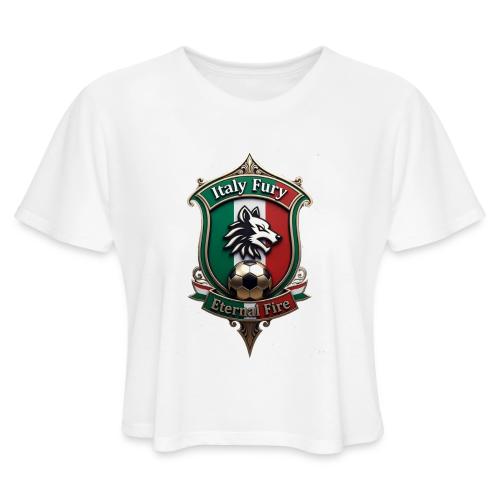 Italy heritage Wolf Fury Tee, Pride Badge Gift - Women's Cropped T-Shirt