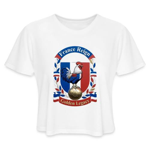 France Rooster Reign T-Shirt, Tricolore Pride Gift - Women's Cropped T-Shirt