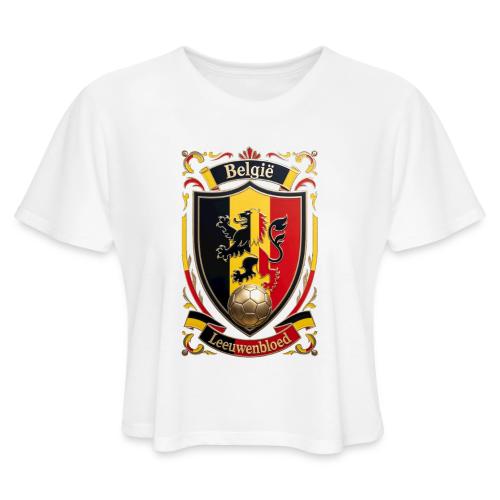 Belgium Lion Crest T-Shirt, Belgian Flag Gift - Women's Cropped T-Shirt