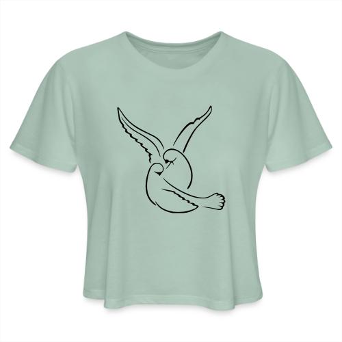 EMBRACED_TURTLEDOVES - Women's Cropped T-Shirt