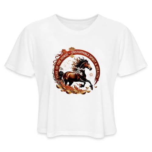 Year of the Horse Fiery Spirit T Shirt, Lunar New - Women's Cropped T-Shirt