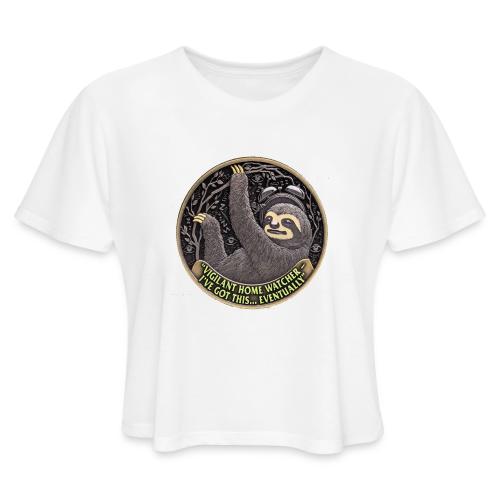 Sloth Home Watcher T Shirt - Women's Cropped T-Shirt