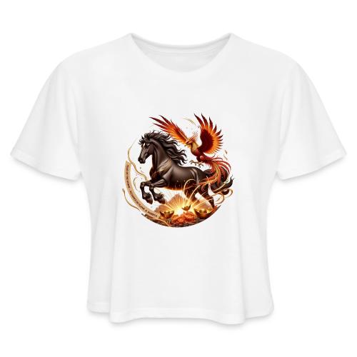 Year of the Horse Phoenix T Shirt, Lunar NY Gift - Women's Cropped T-Shirt