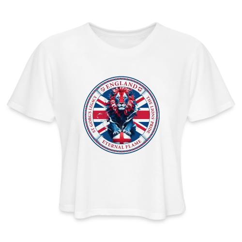 England Lion Emblem T Shirt, Flag Pride Gift - Women's Cropped T-Shirt