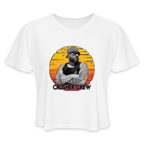 Crusher Crew Carl Crusher Sunset Circle - Women's Cropped T-Shirt
