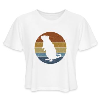 Rat Rats Pet Rat Lover - Women's Cropped T-Shirt - white - Front - Camila (177cm)