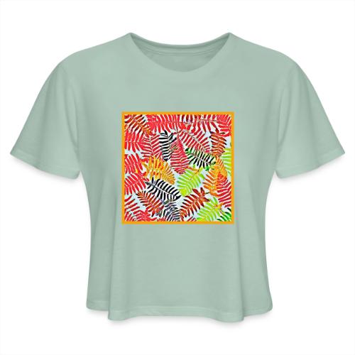 Chic Leaves Artistic Spectrum - Women's Cropped T-Shirt