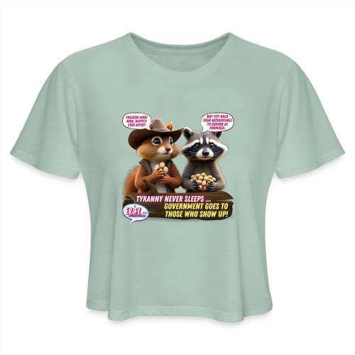 Freedom Squirrel and Raccoon - Women's Cropped T-Shirt