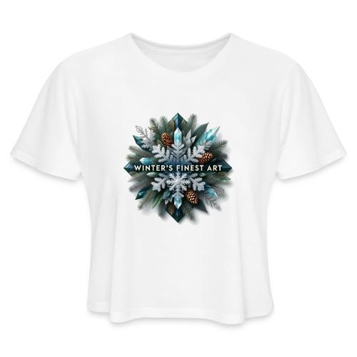 Intricate Frozen Evergreen T-Shirt - Women's Cropped T-Shirt