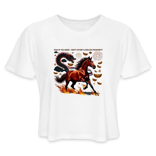Year of the Horse Victory T Shirt, Lunar New Year - Women's Cropped T-Shirt