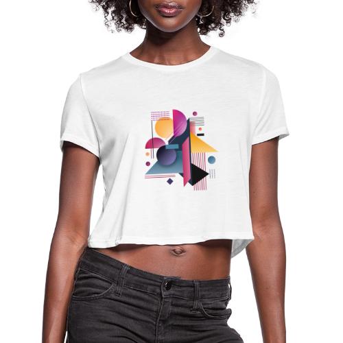 Color Pulse Geometry - Women's Cropped T-Shirt