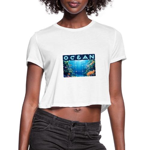 Ocean: Tropical Drift - Women's Cropped T-Shirt