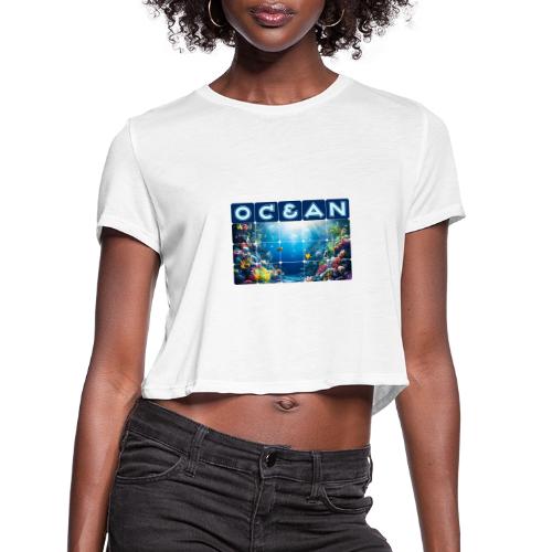 Ocean: Neon Reef Glow - Women's Cropped T-Shirt