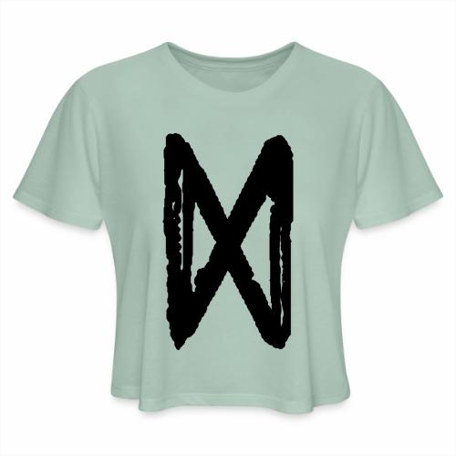 Elder Futhark Rune Dagaz - Letter D - Women's Cropped T-Shirt