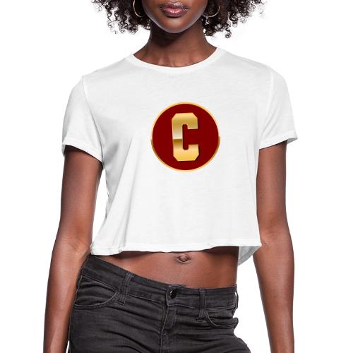 Letter C – Capital Varsity Alphabet Monogram - Women's Cropped T-Shirt