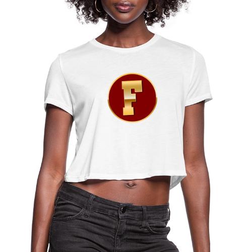 Letter F – Capital Varsity Alphabet Monogram - Women's Cropped T-Shirt