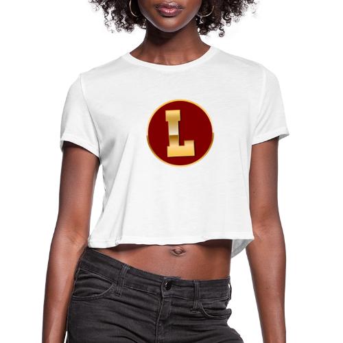 Letter L – Capital Varsity Alphabet Monogram - Women's Cropped T-Shirt
