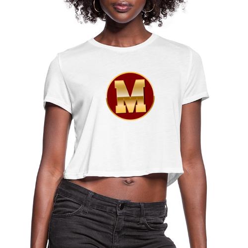 Letter M – Capital Varsity Alphabet Monogram - Women's Cropped T-Shirt
