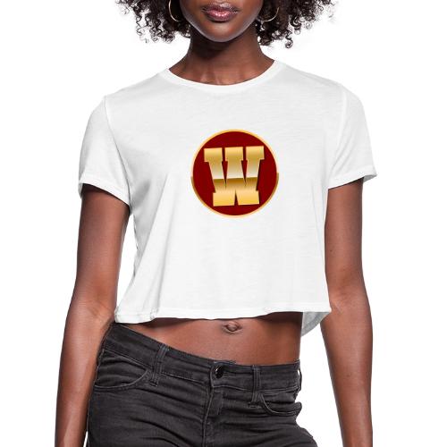 Letter W – Capital Varsity Alphabet Monogram - Women's Cropped T-Shirt