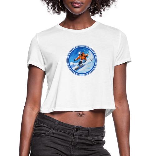 Skiing: On the Edge - Women's Cropped T-Shirt