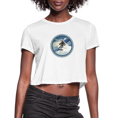 Skiing Power Moves - Women's Cropped T-Shirt