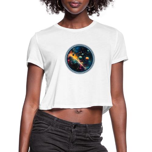 Painted Planetscape - Women's Cropped T-Shirt