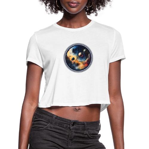 Chaotic Color Planets - Women's Cropped T-Shirt