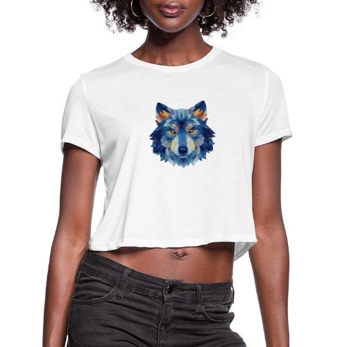 Wolf: Alpha Portrait - Women's Cropped T-Shirt