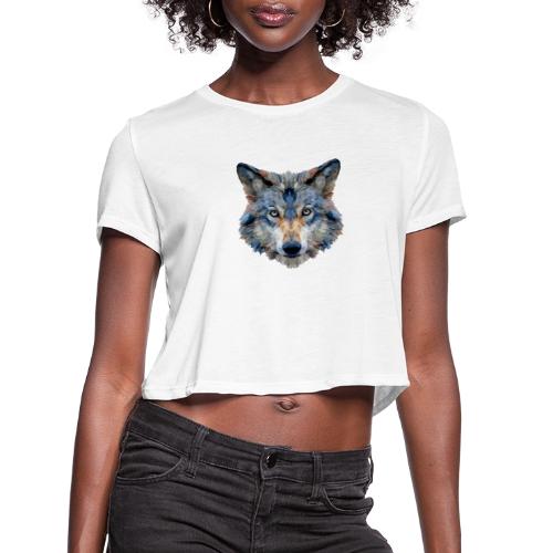 Wolf: Chromatic Wild Gaze - Women's Cropped T-Shirt