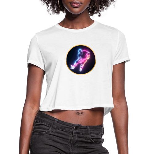 Hockey: Neon Ice Striker - Women's Cropped T-Shirt