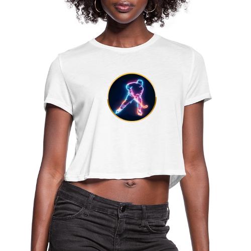 Golden Neon Hockey - Women's Cropped T-Shirt