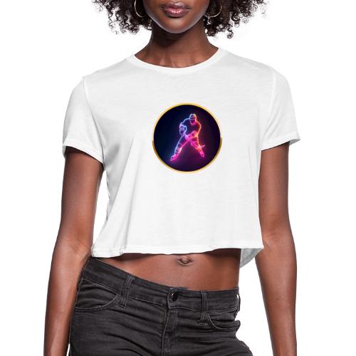 Hockey: Neon Ice Strike - Women's Cropped T-Shirt