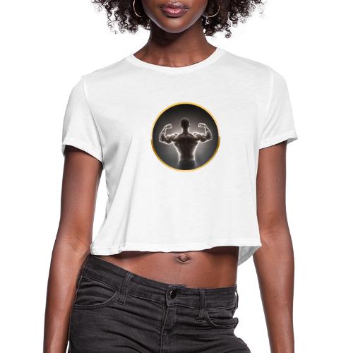 Bodybuilding: Neon Strength Frame - Women's Cropped T-Shirt