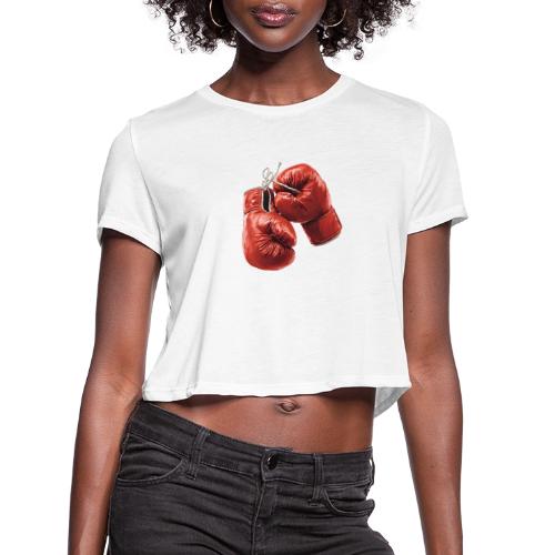 Boxing: Hanging Gloves Icon - Women's Cropped T-Shirt