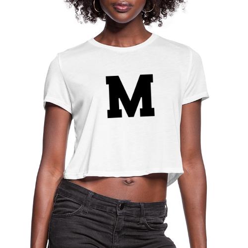 Varsity Letter M Collegiate Alphabet Art - Women's Cropped T-Shirt