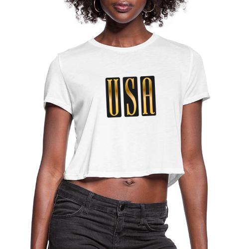 USA Gold Monolith - Women's Cropped T-Shirt