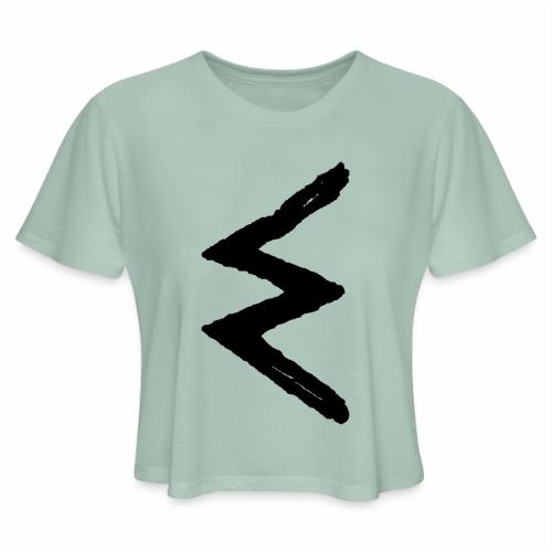 Elder Futhark Rune Sowilo - Letter S - Women's Cropped T-Shirt