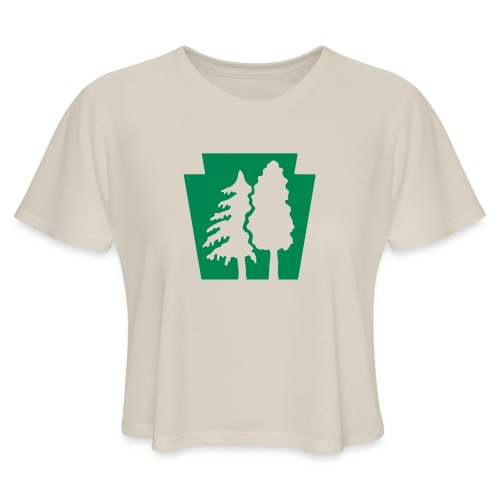 PA Keystone w/trees - Women's Cropped T-Shirt