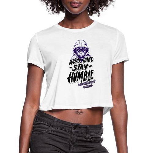 Work Hard Cat - Women's Cropped T-Shirt