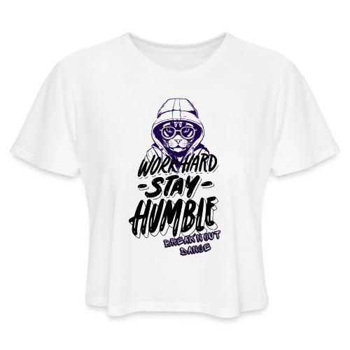 Work Hard Cat - Women's Cropped T-Shirt