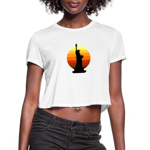 USA: Golden Horizon Liberty - Women's Cropped T-Shirt