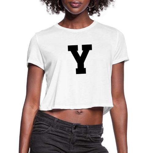Varsity Letter Y Collegiate Alphabet Art - Women's Cropped T-Shirt